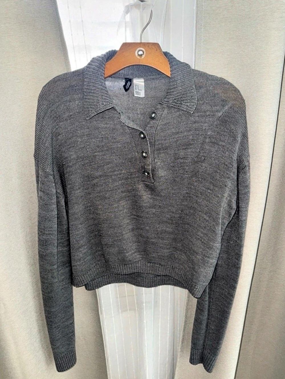 H&M Short Polo Sweater Gray